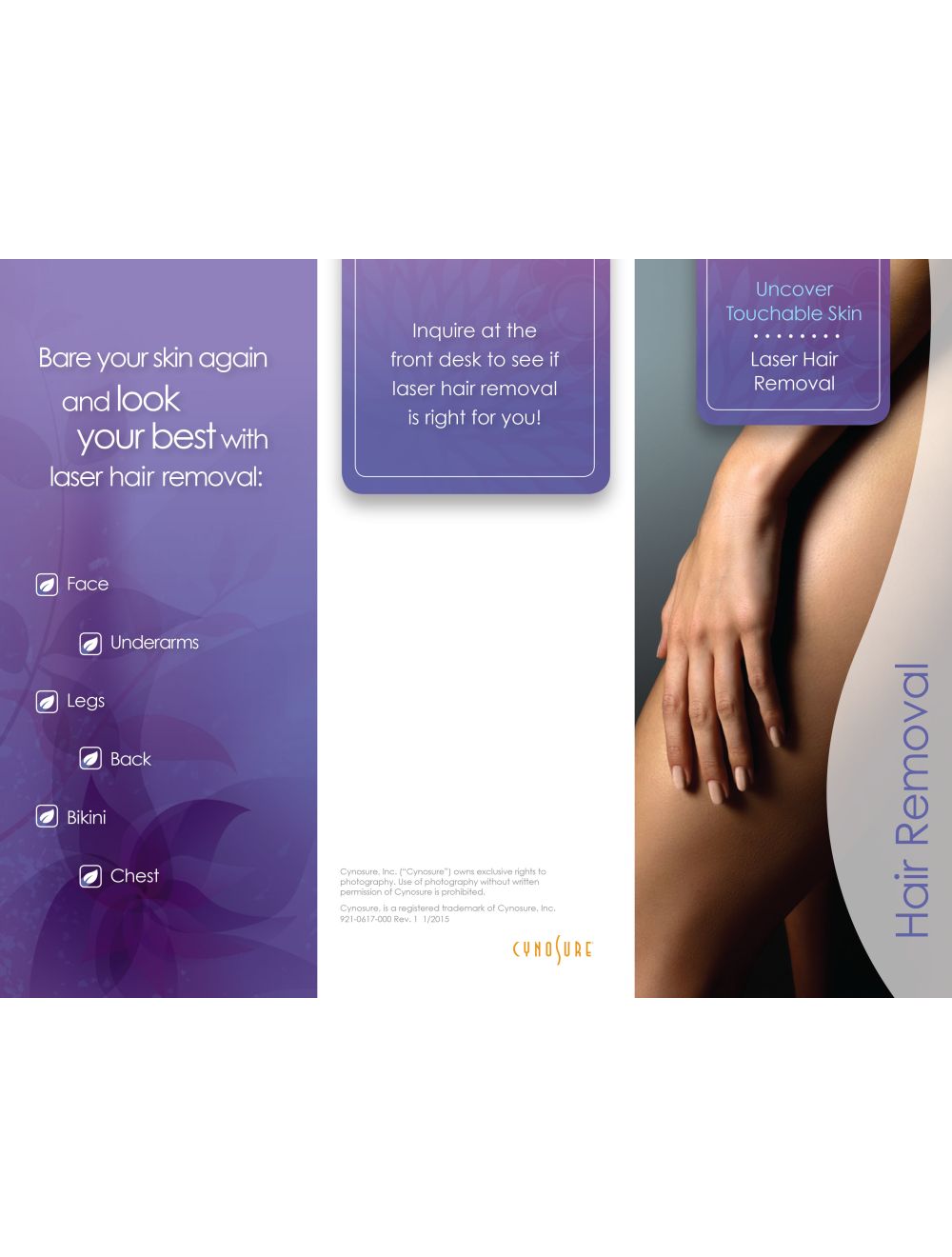 Cynosure Elite Laser Hair Removal Patient Marketing Brochure Pamphlets 100  Pack
