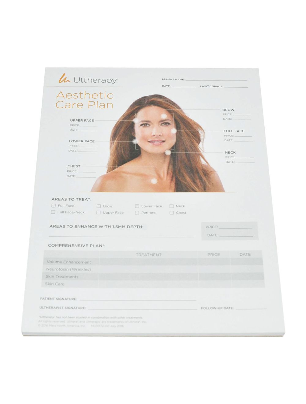Ulthera Ultherapy Aesthetic Care Plan Forms 50 Pack