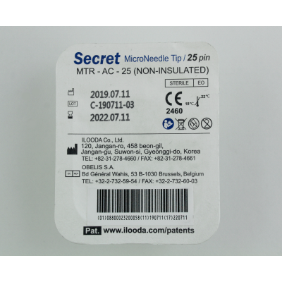 SecretRF Zarin 8x8 RF Microneedle Cartridge Secret RF MTR-AC-C-25 Pin 3 PCS